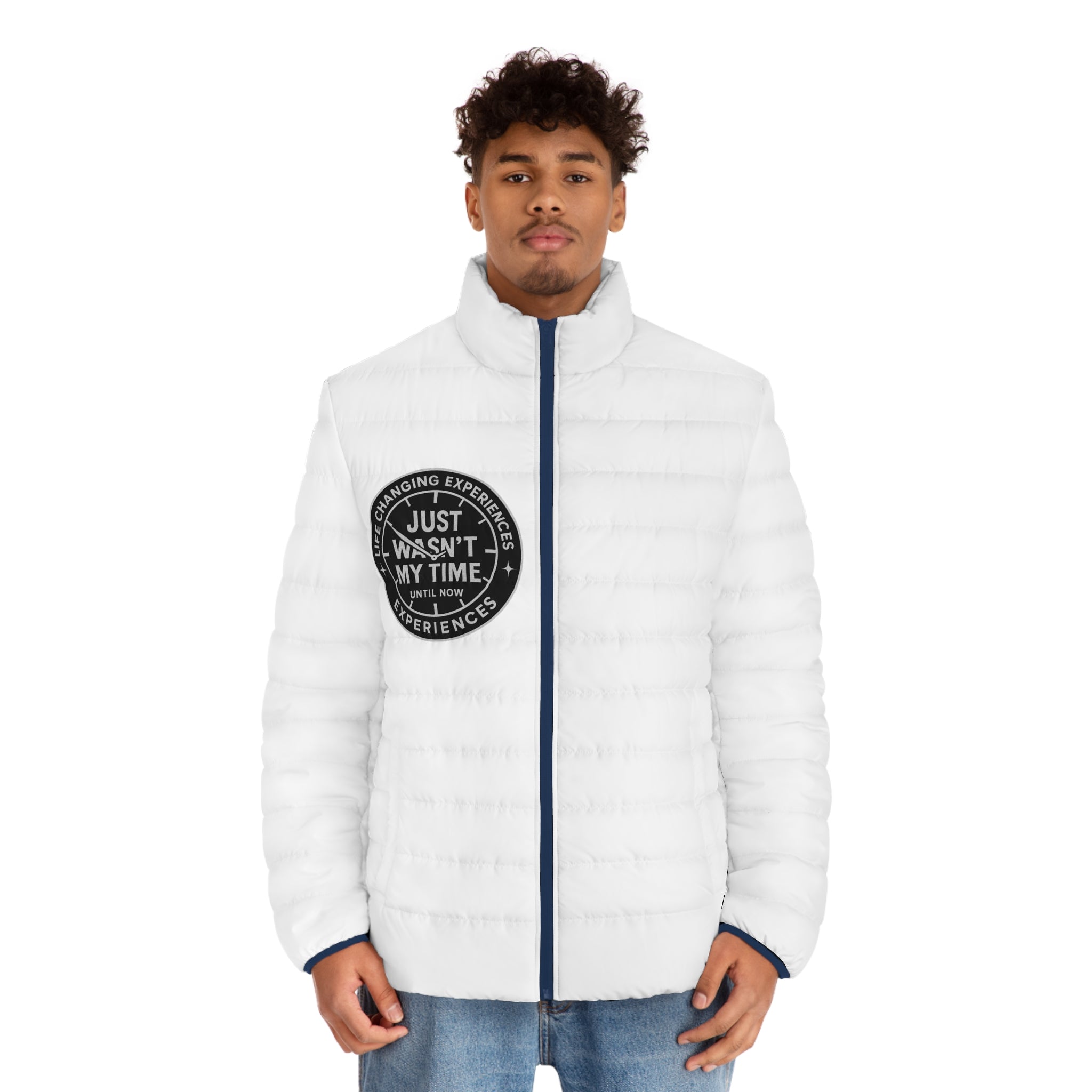 Puffer Jacket — "Just Wasn't My Time" Inspirational Patch Winter Coat