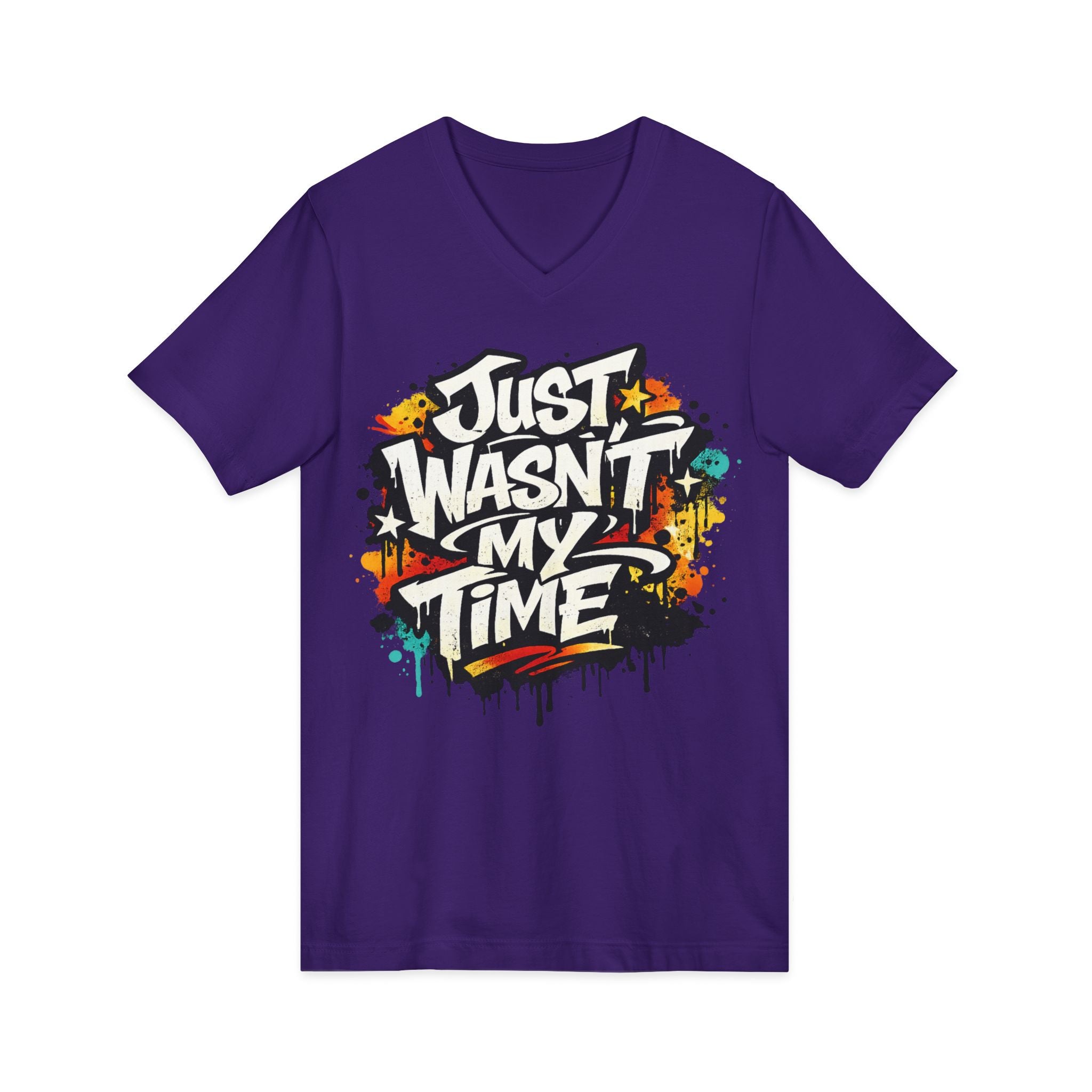 Copy of Inspirational V-Neck Tee — "Just Wasn’t My Time Until Now" Motivational Shirt