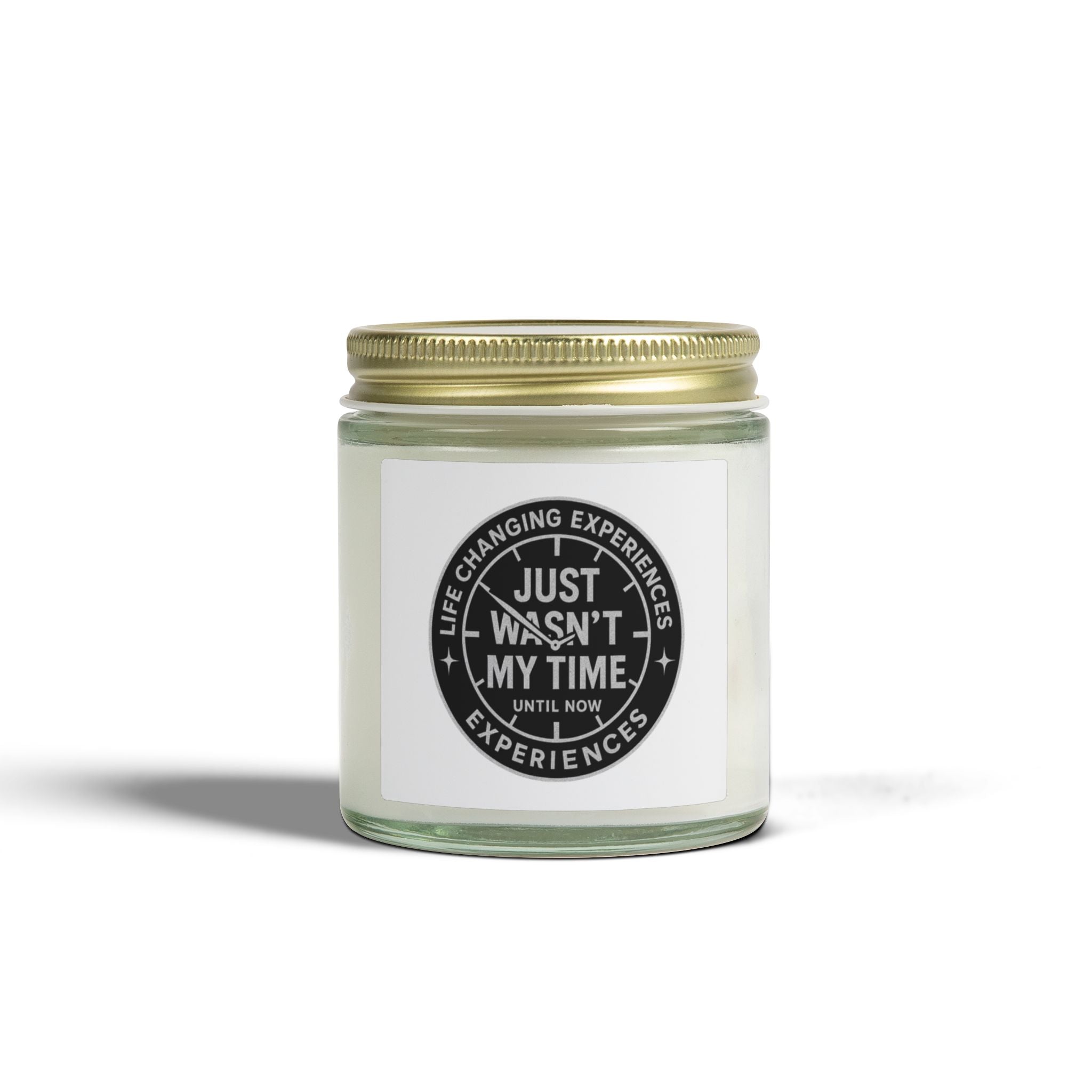 Coconut Apricot Scented Candle — "Just Wasn't My Time" Inspirational Jar (4oz, 9oz)