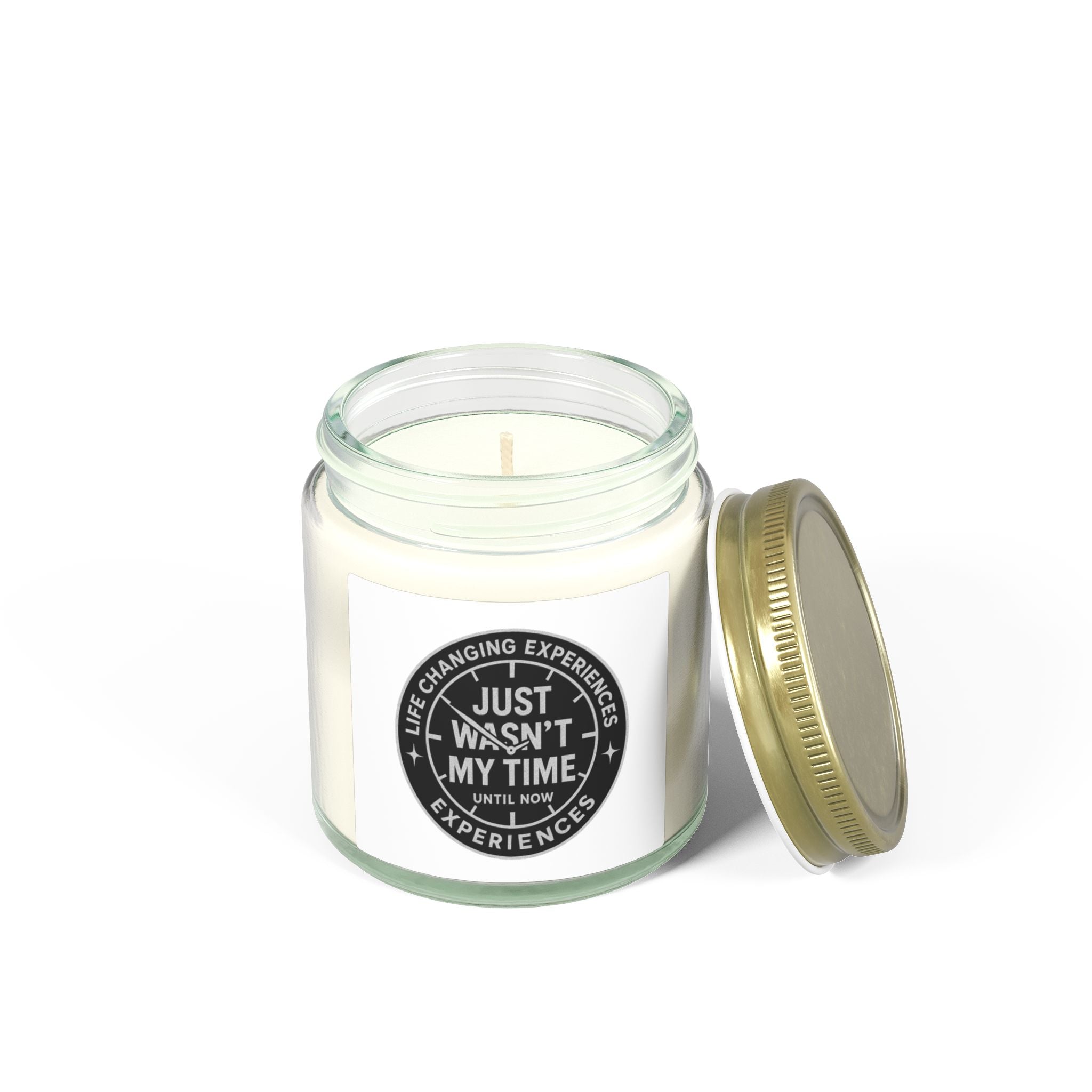 Coconut Apricot Scented Candle — "Just Wasn't My Time" Inspirational Jar (4oz, 9oz)