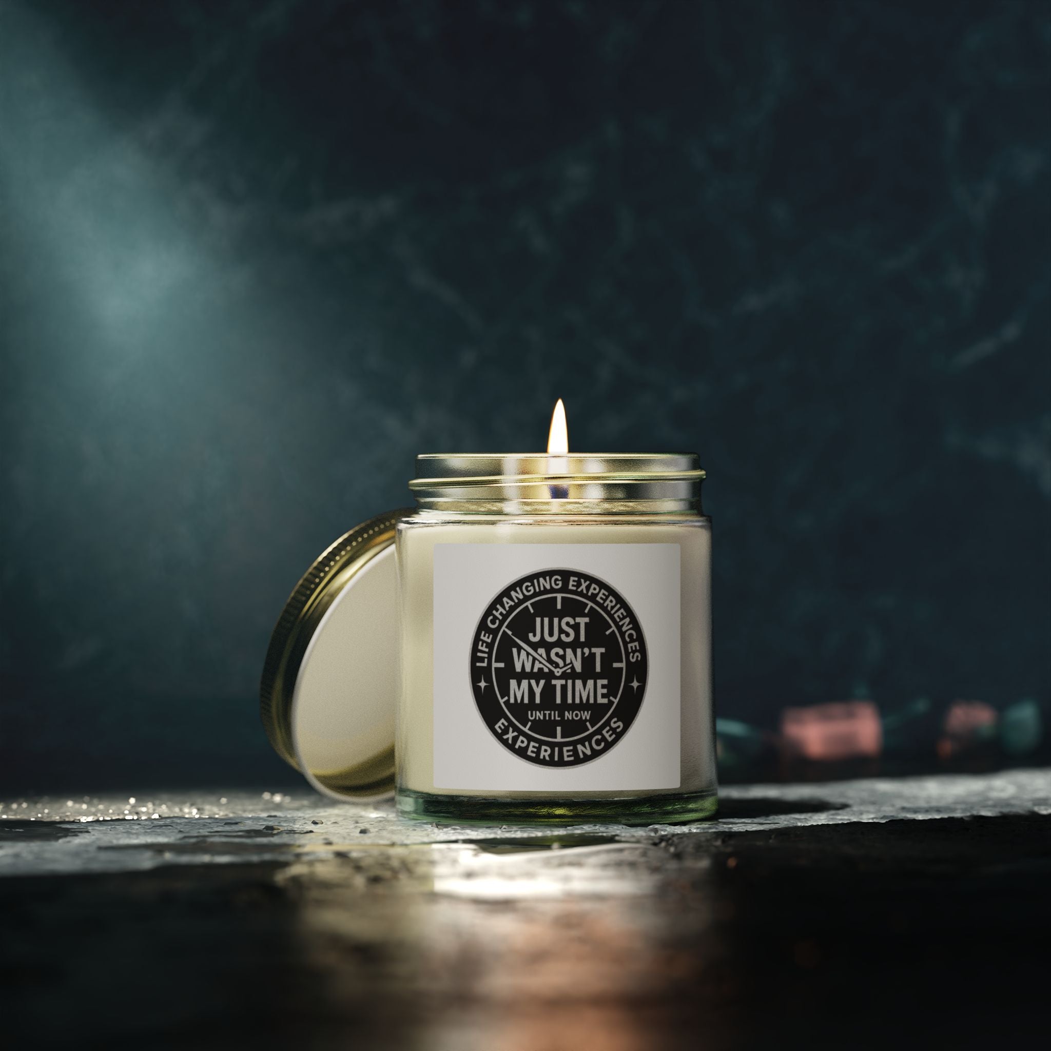 Coconut Apricot Scented Candle — "Just Wasn't My Time" Inspirational Jar (4oz, 9oz)