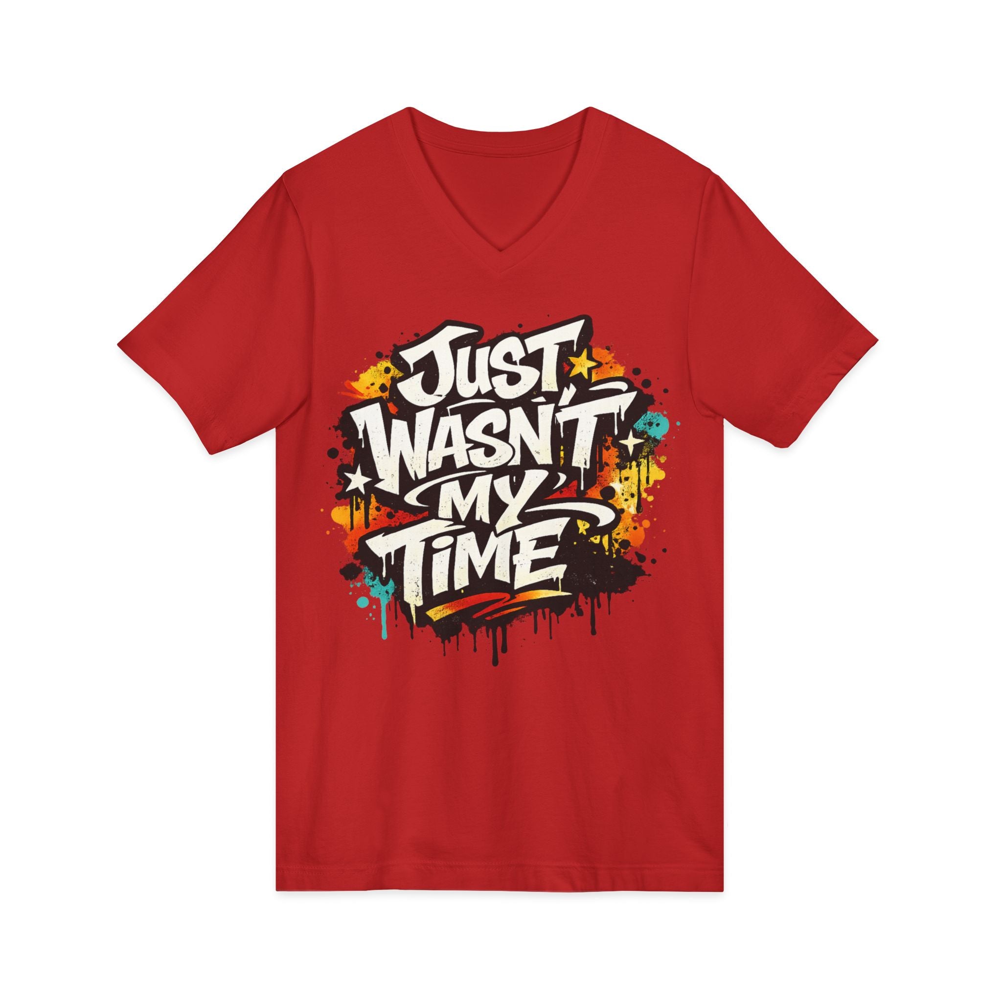 Copy of Inspirational V-Neck Tee — "Just Wasn’t My Time Until Now" Motivational Shirt