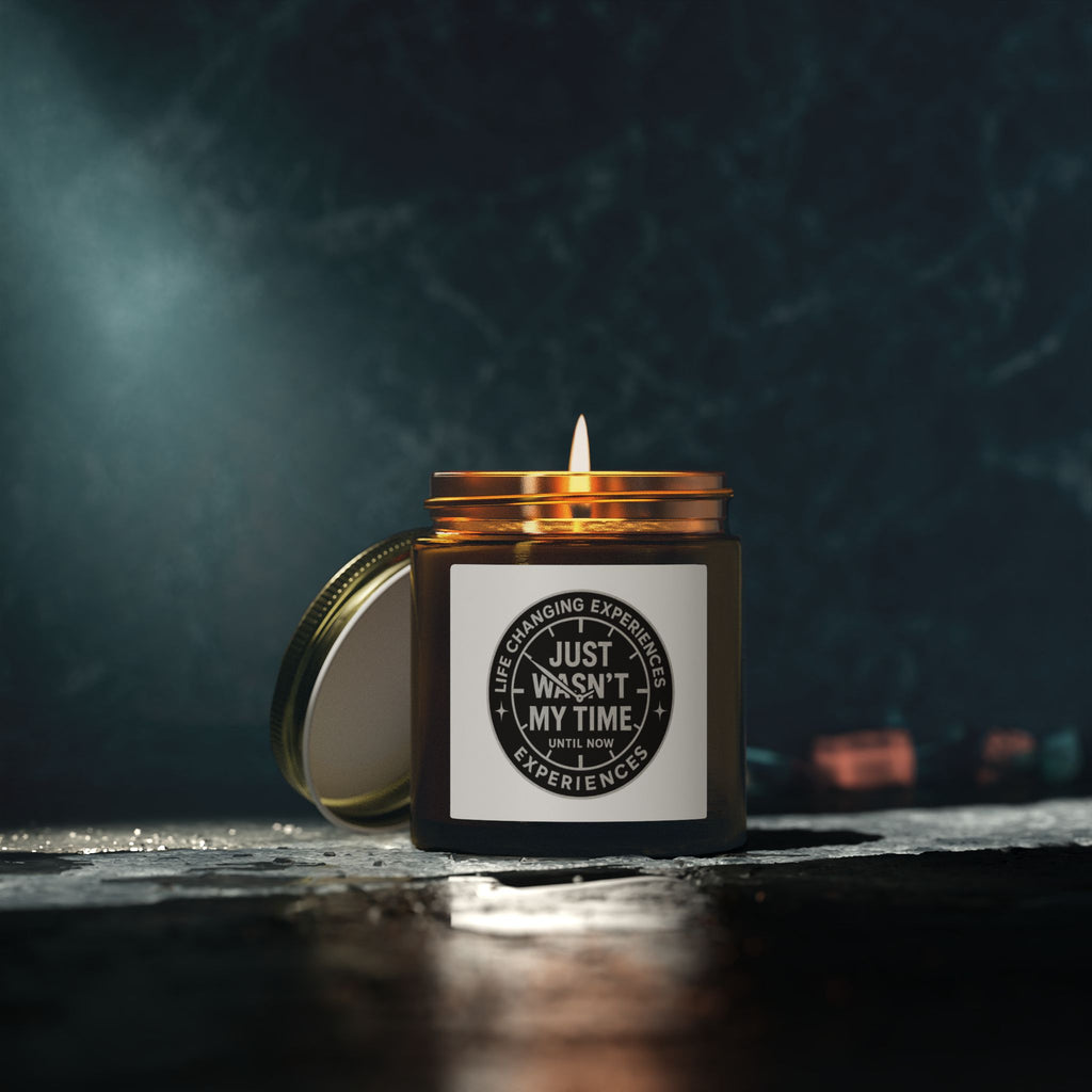 Coconut Apricot Scented Candle — "Just Wasn't My Time" Inspirational Jar (4oz, 9oz)