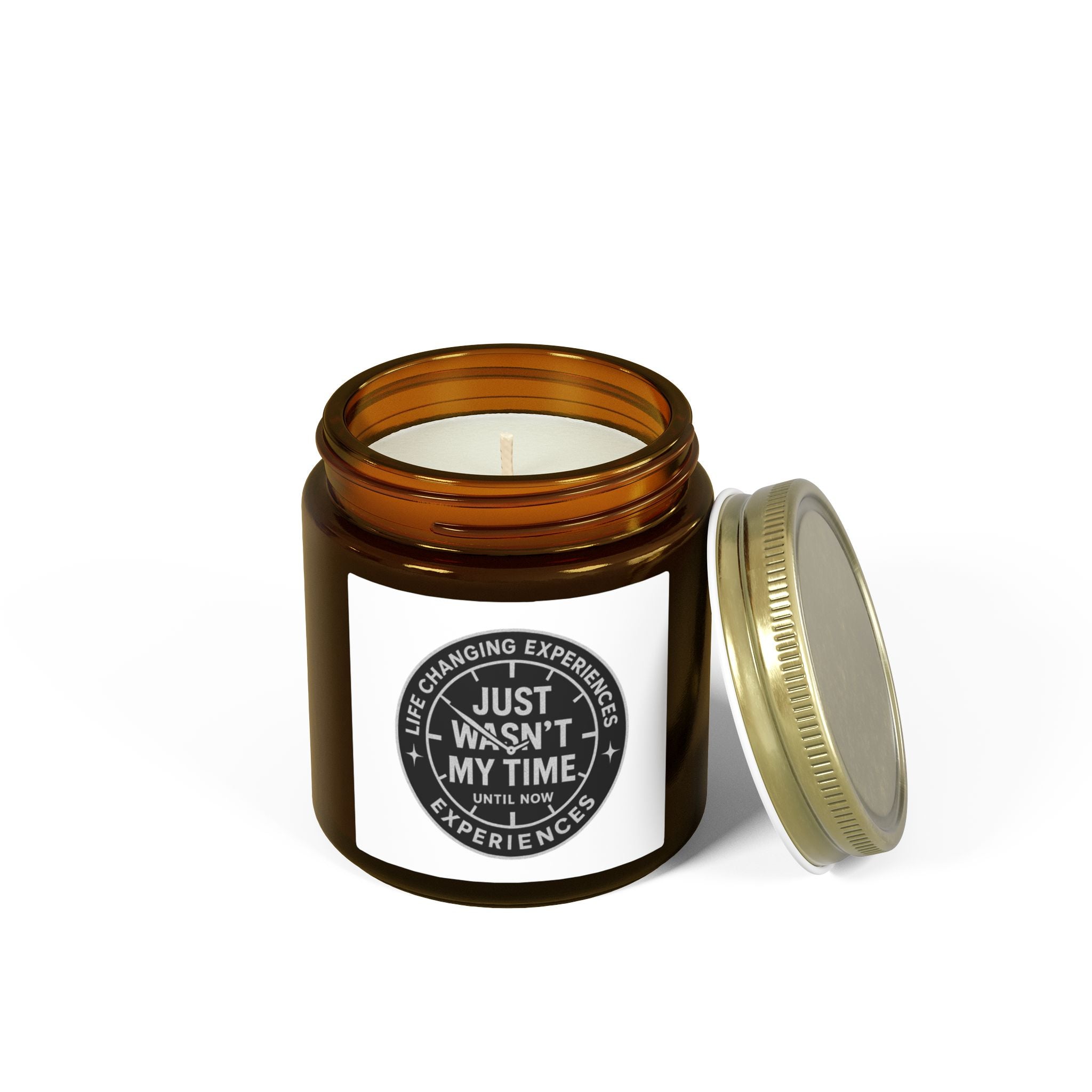 Coconut Apricot Scented Candle — "Just Wasn't My Time" Inspirational Jar (4oz, 9oz)