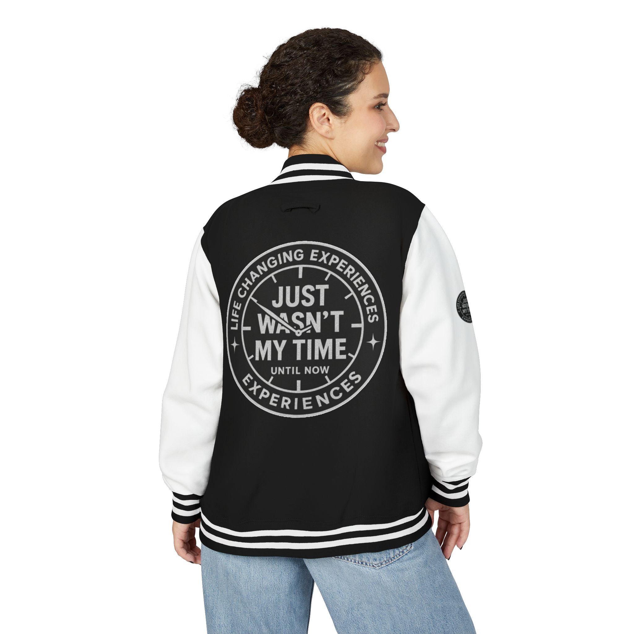 Letterman Jacket — "Just Wasn't My Time Until Now" Retro Emblem