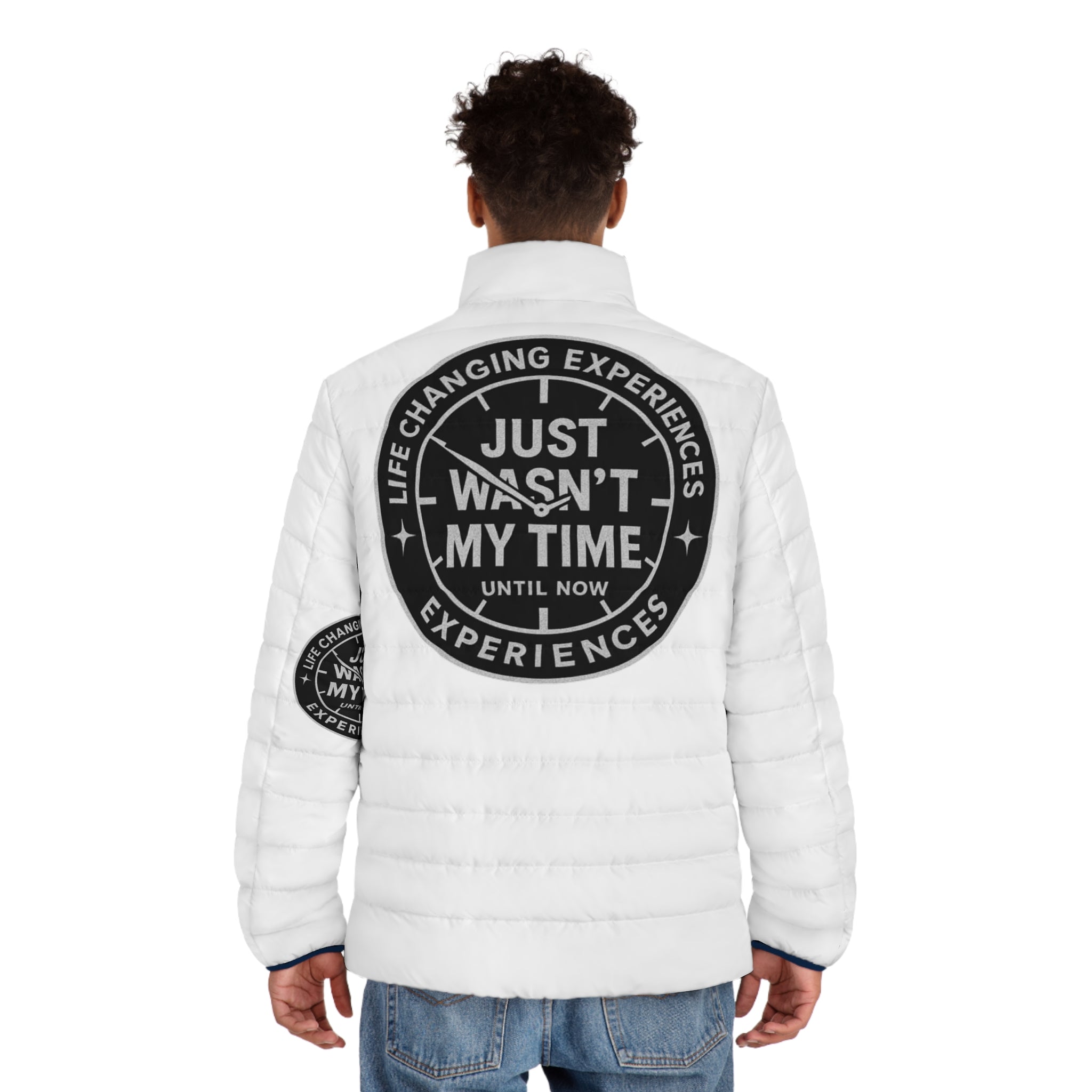 Puffer Jacket — "Just Wasn't My Time" Inspirational Patch Winter Coat