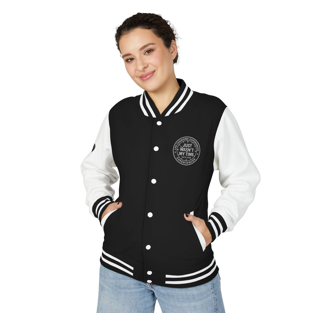 Letterman Jacket — "Just Wasn't My Time Until Now" Retro Emblem
