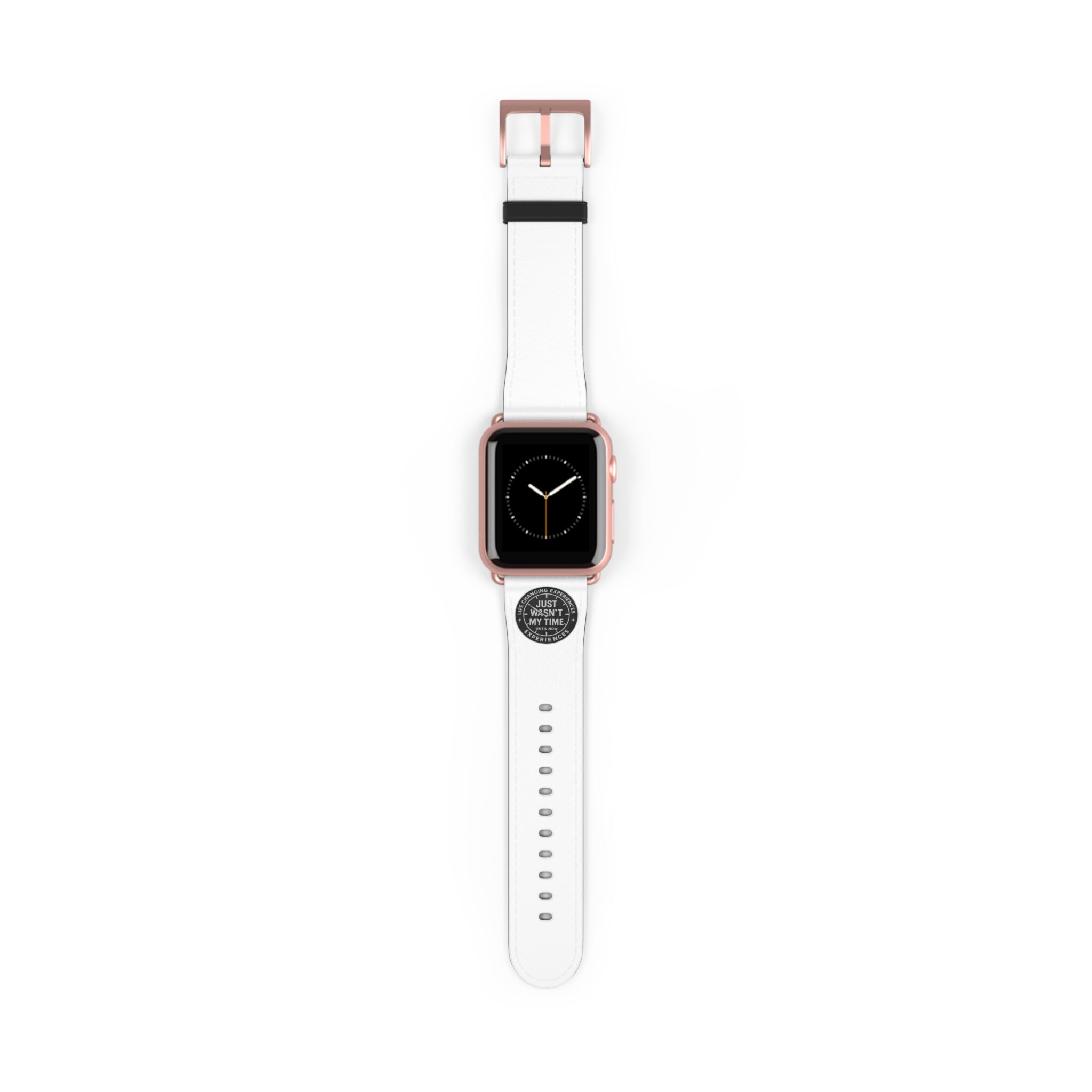 White Leather Watch Band with 'Just Wasn't My Time' Accent — Replacement Strap for Smartwatch